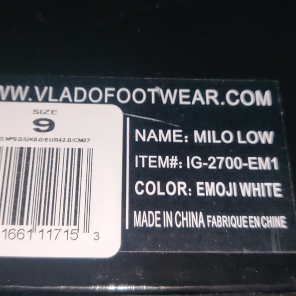 Vlado Unisex Milo Low Sneaker, Size:9 Men's - Picture 5 of 6